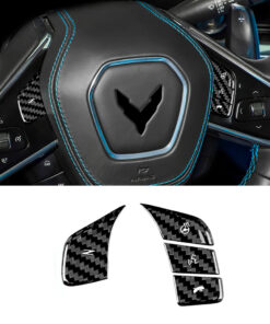 2020-23 C8 Corvette Carbon Fiber Steering Wheel Button Cover Kit | Next-Gen Carbon