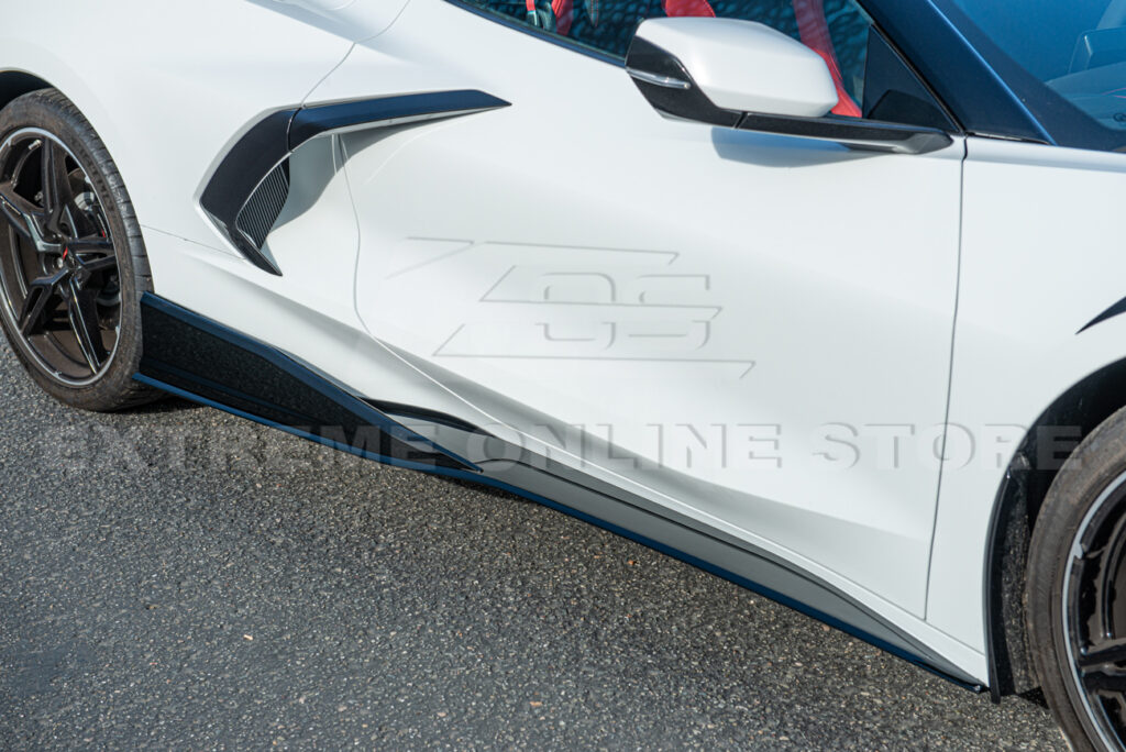 2020-2024 C8 Corvette Gloss Black 3VM Side Skirts - Next-Gen Speed