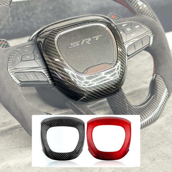 Second image of 2015-24 Dodge Carbon Fiber Center Steering Wheel Surround Charger / Challenger / Durango Carbon Fiber  | Next-Gen Carbon