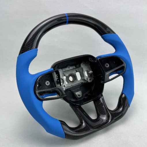 Second image of 2015 - 24 Dodge Charger / Challenger / Durango / Track Hawk SRT Carbon Fiber Custom Steering Wheel (Bare)