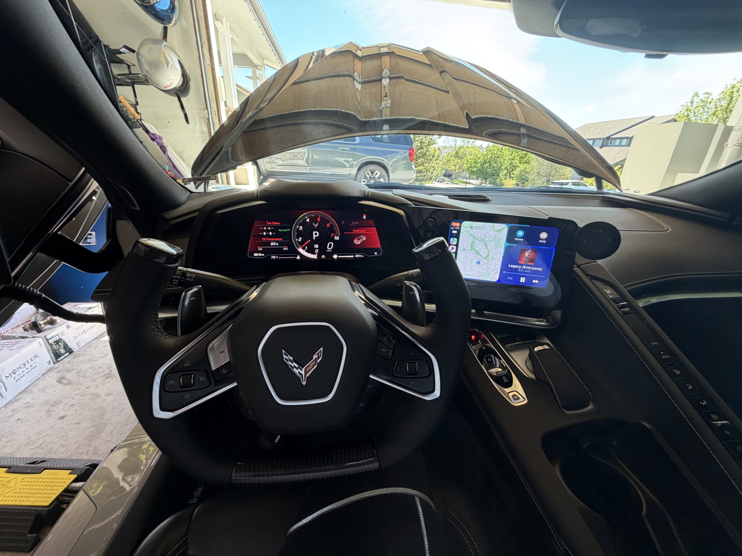 Second image of C8 Corvette Stingray / Z06 F1 Yoke Style Carbon Fiber Steering Wheel (Complete/Heated) | Next-Gen Carbon