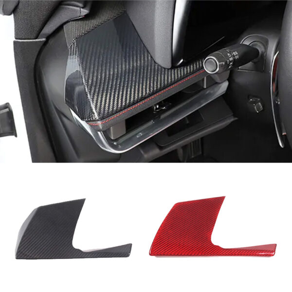 C8 Corvette Carbon Fiber LH Dashboard Trim Cover | Black / Red