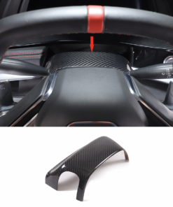2020-24 C8 Corvette Carbon Fiber Steering Wheel Base Panel Trim Cover | Black / Red