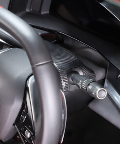 2020-24 C8 Corvette Carbon Fiber Steering Wheel Base Panel Trim Cover | Black / Red