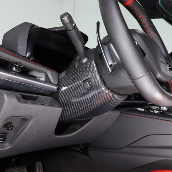 Second image of C8 Corvette Carbon Fiber Steering Wheel Base Lower Cover | Black / Red / Blue/ Forged