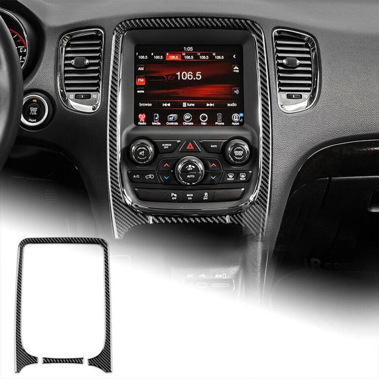 2011-20 Dodge Durango Real Carbon Fiber Interior Center Console Radio Nav Trim Cover Overlay Kit