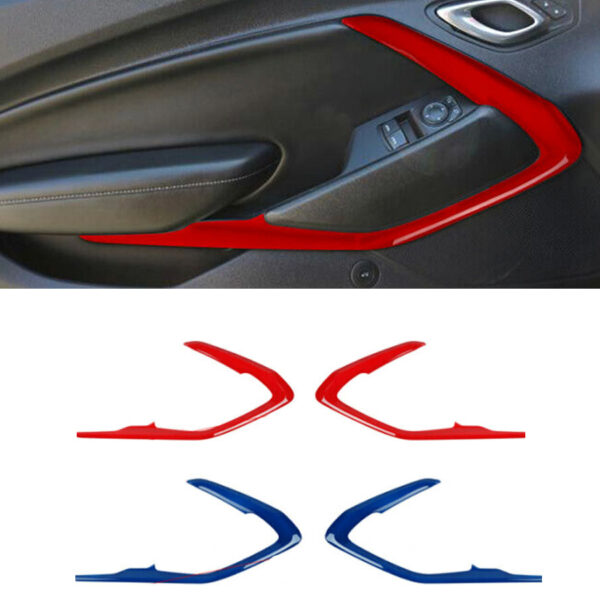 2016-24 Camaro Red / Blue Interior ABS Door Surround Trim Bezel Cover