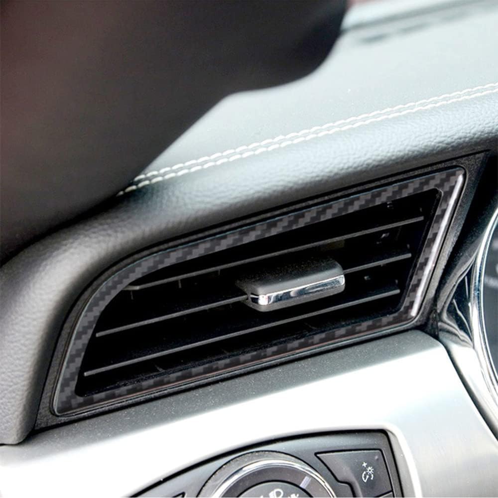 thumbnail image 2 of Carbon Fiber Look Interior Door Vent Cover Trim For Ford Mustang 2015-2020 (2-Piece Set) 2 of 5