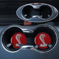 thumbnail image 2 of Pair (2) Coyote Emblem Cup Holder Inserts Stainless Steel For 2015-2020 Ford Mustang - American Car Craft 2 of 5