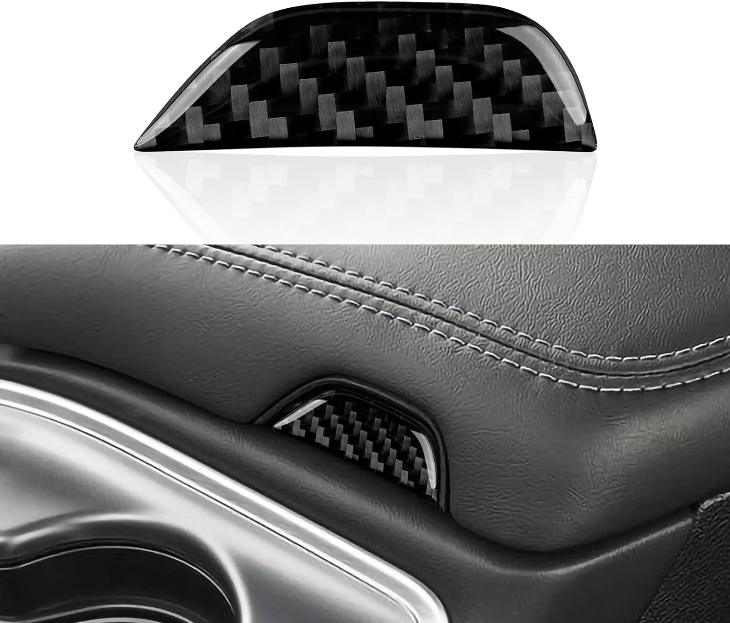 2015-24 Dodge Challenger Carbon Fiber Center Console Lid Button Cover | Next-Gen Carbon