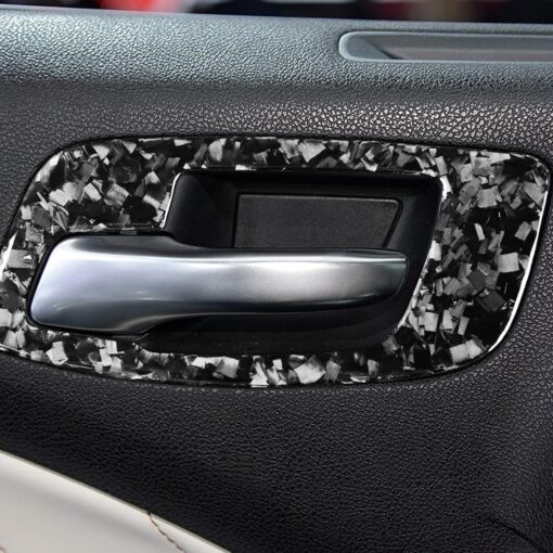 Second image of 2011 – 24 Dodge Charger Forged Carbon Fiber Interior Door Handle Trim Covers