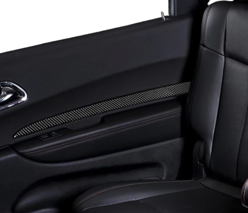 Second image of 2011-22 Dodge Durango Real Carbon Fiber Interior Door Handle Panel Cover Kit