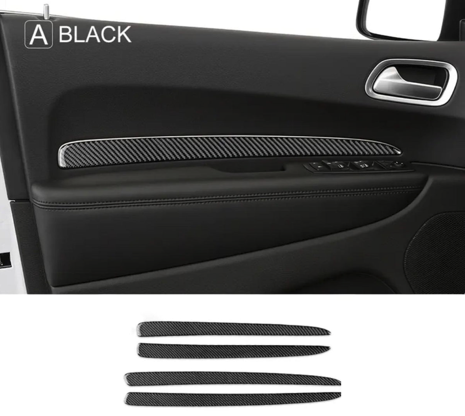 2011-22 Dodge Durango Real Carbon Fiber Interior Door Handle Panel Cover Kit