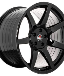 20'' Project 6GR Ten Spoke Black Staggered Concave Wheels Ford Mustang S650