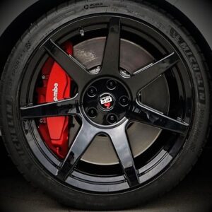 2015-24 Mustang 19'' Project 6GR Seven Spoke Black Staggered Concave Wheels