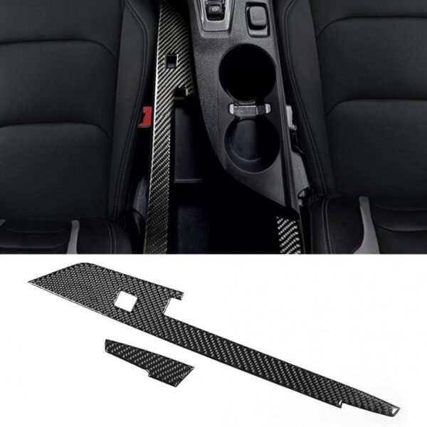2016 - 24 Camaro Real Carbon Fiber Center Console Compartment Overlay Cover | Black / Red Carbon
