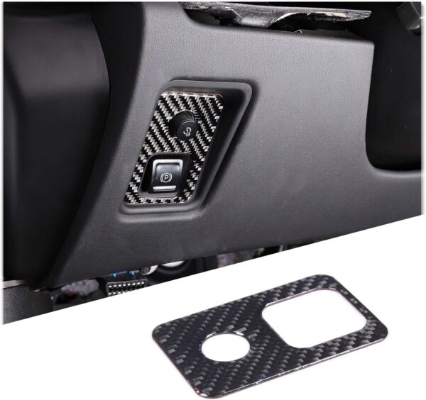 C8 Corvette Soft Carbon Fiber Interior Parking Brake Trim Cover | Black, Red Carbon Fiber