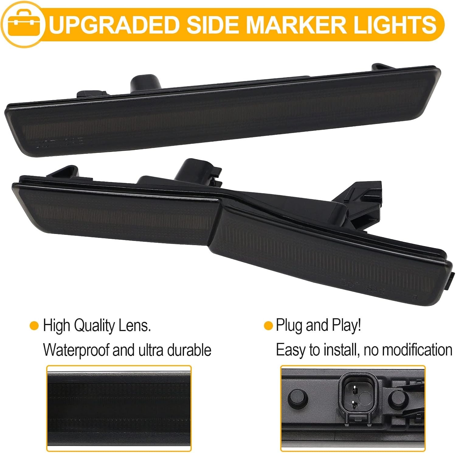 Second image of 2018 - 24 Dodge Challenger SRT Widebody Smoked LED Side Marker Lights