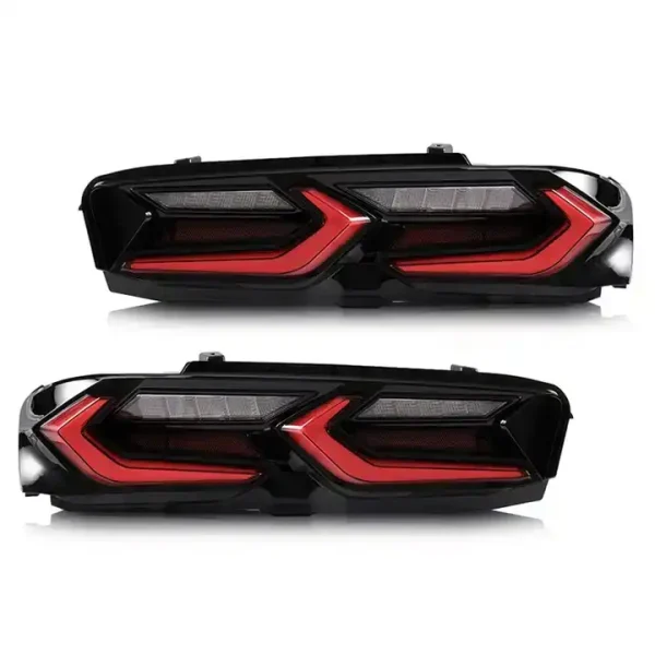 Second image of 2019 - 24 Camaro C8 Style Smoked/Red Sequential LED Tail Lights