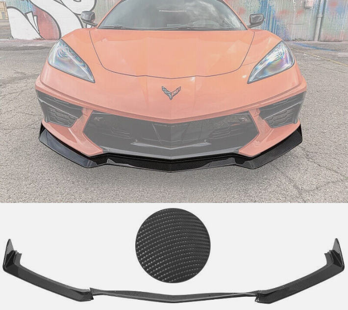 2020-24 C8 Corvette Carbon Fiber 5VM Front Splitter Lip (3 Piece)