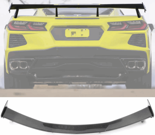 C8 Corvette Stingray Full Carbon Fiber High Wing Spoiler | Next-Gen Carbon