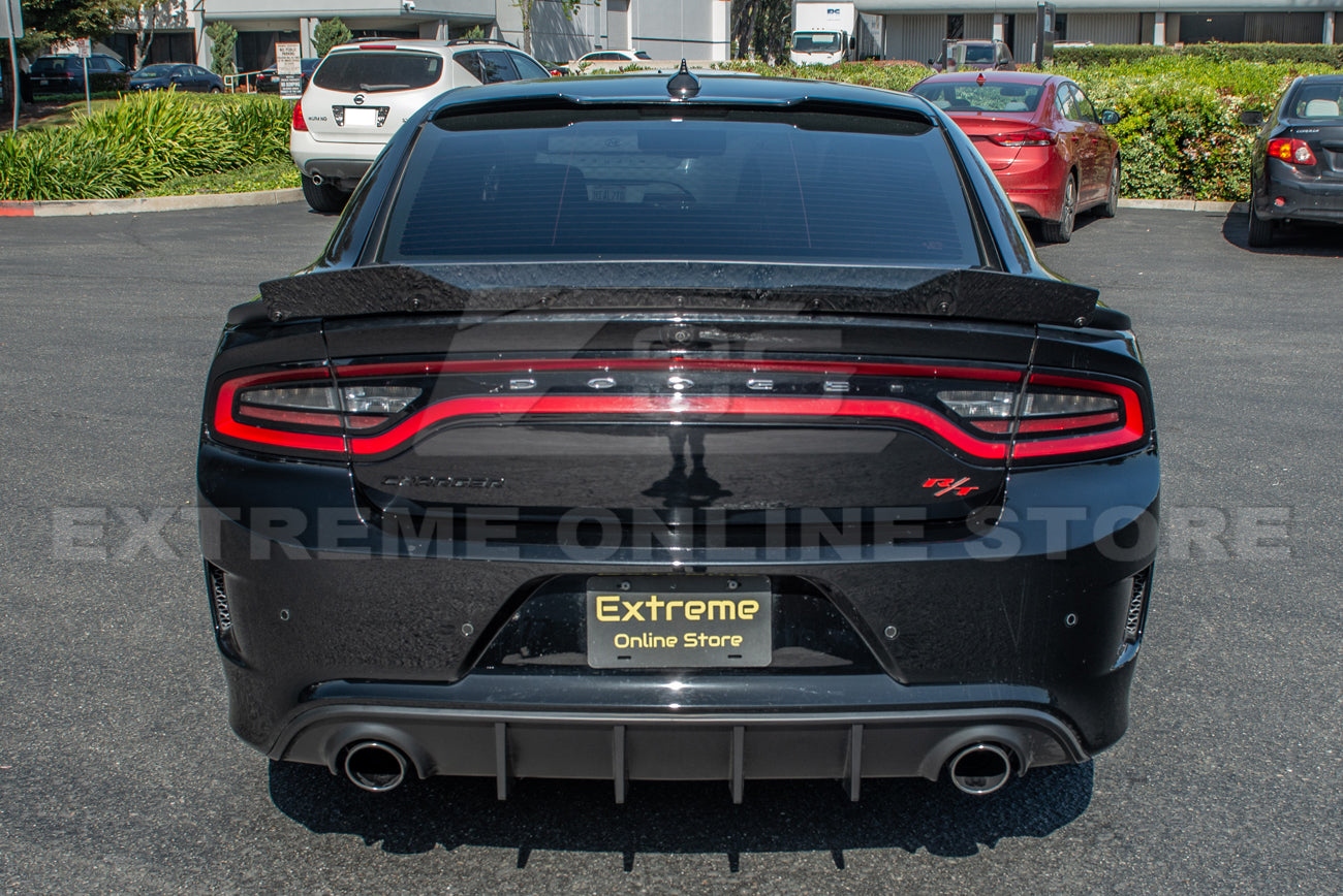Second image of 2015 - 24 Charger Tinted Smoked Rear Spoiler Wicker Bill Add On