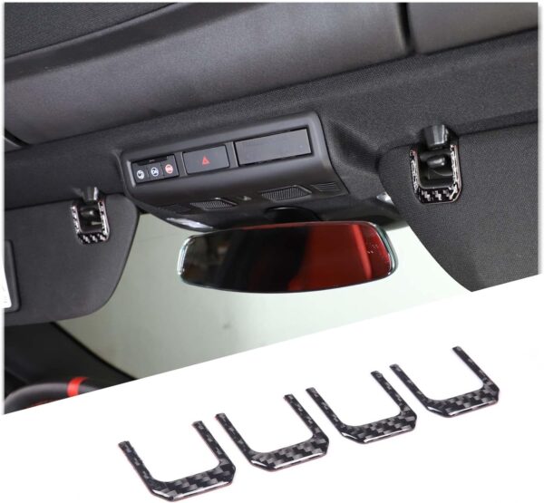 C8 Corvette Soft Carbon Fiber Sun Visor Clip Trim