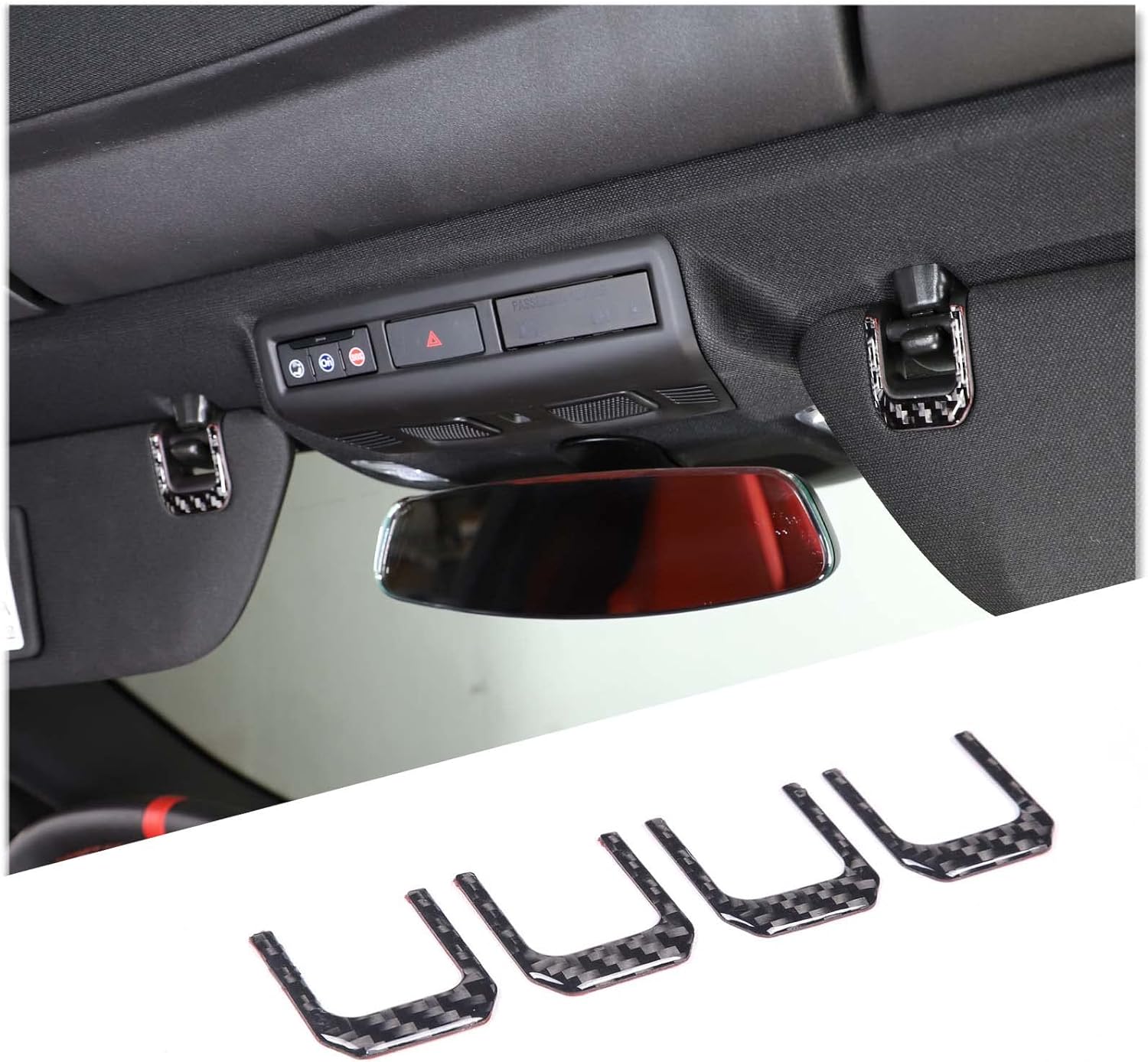 2020 - 24 C8 Corvette Soft Carbon Fiber Sun Visor Clip Trim