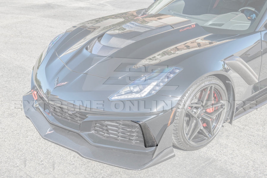 Second image of 2014 - 19 C7 ZR1 Corvette Carbon Fiber Front Vent Brows Insert