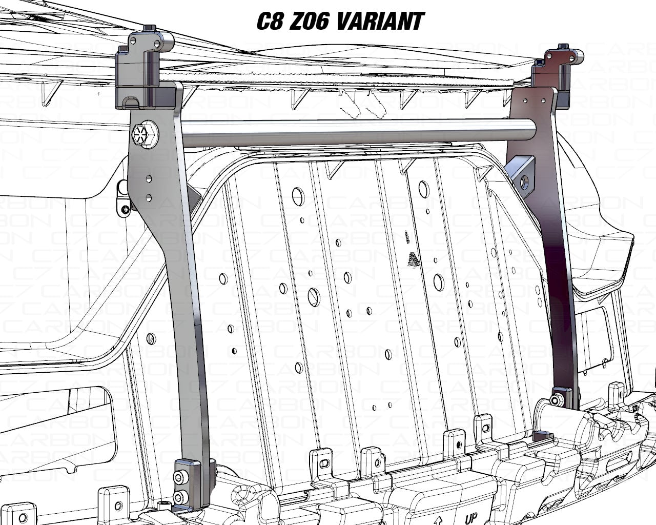 Second image of C8 Corvette Chassis Mount Rear Wing Spoiler