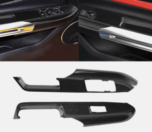 2015-23 Mustang Real Hard Carbon Fiber Interior Window Switch Door Panel Covers