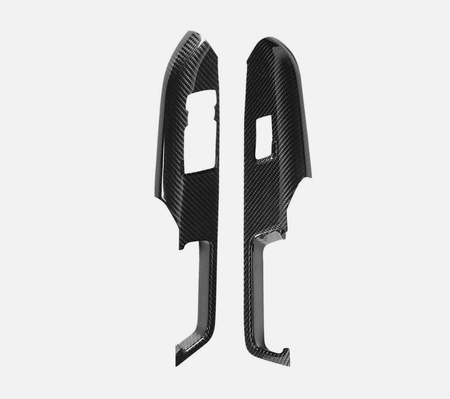 Second image of 2015-23 Mustang Real Hard Carbon Fiber Interior Window Switch Door Panel Covers