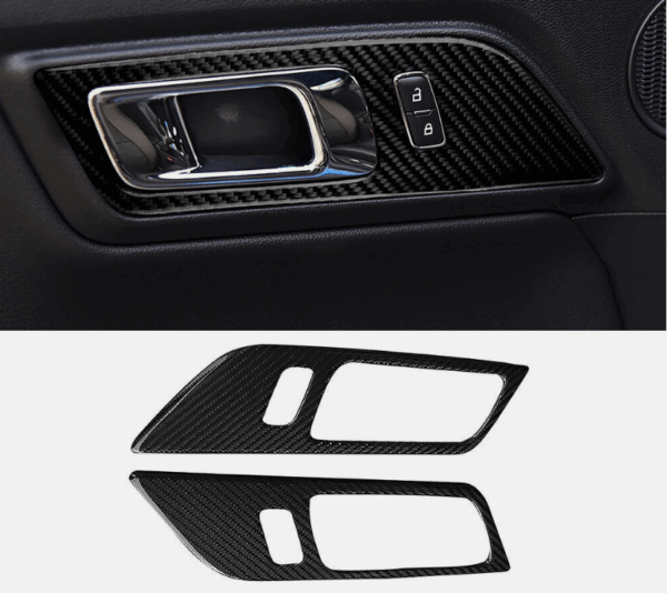 2015-24 Mustang Real Carbon Fiber Interior Door Handle Trim Cover