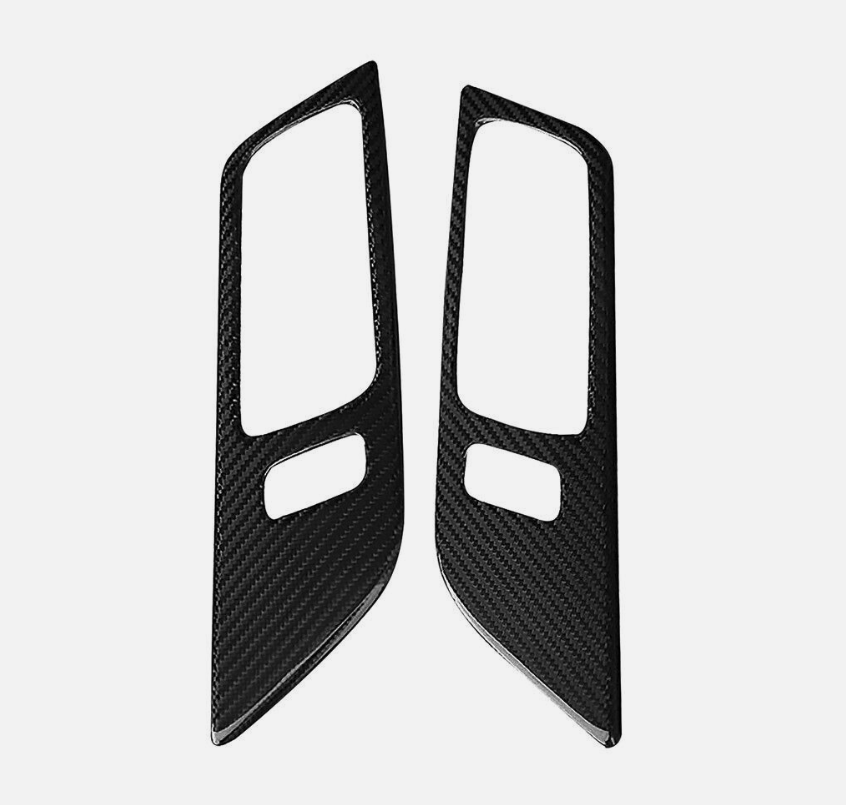 Second image of 2015-24 Mustang Real Carbon Fiber Interior Door Handle Trim Cover