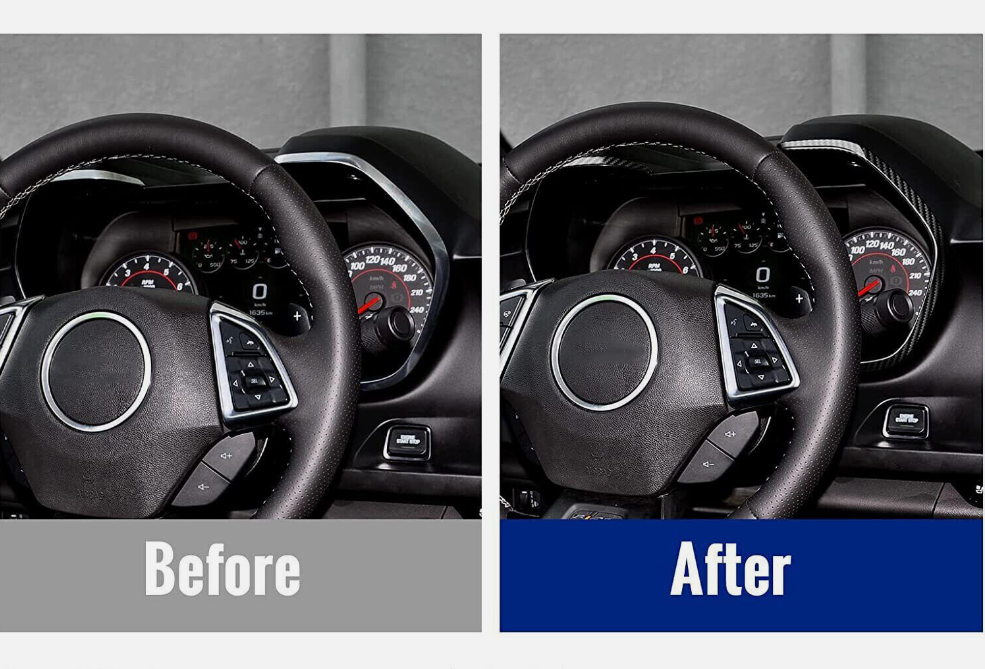Second image of 2016 - 24 Camaro Carbon Fiber Interior ABS Speedometer Trim Cover