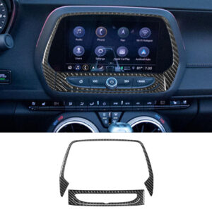2016 - 24 Camaro Real Soft Carbon Fiber 8" Radio Screen Insert Trim Cover | Next-Gen Carbon
