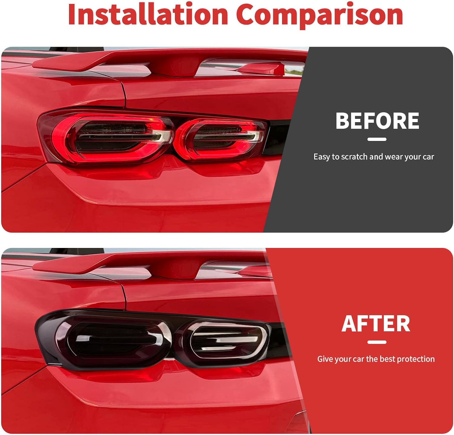 Second image of 2019 - 24 Camaro Smoked Tail Light Covers