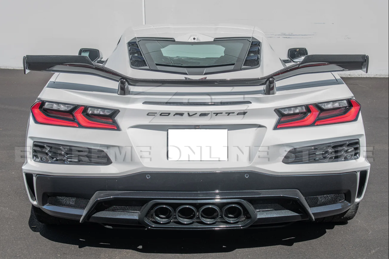 Second image of C8 Corvette Z06 Z07 Carbon Fiber High Wing Extensions