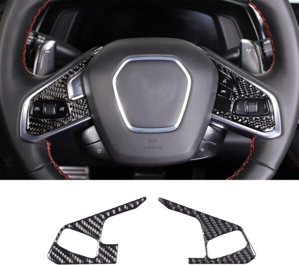 C8 Corvette Carbon Fiber Soft Inner Steering Wheel Trim Covers (Heated/Non-Heated) | Next-Gen Speed