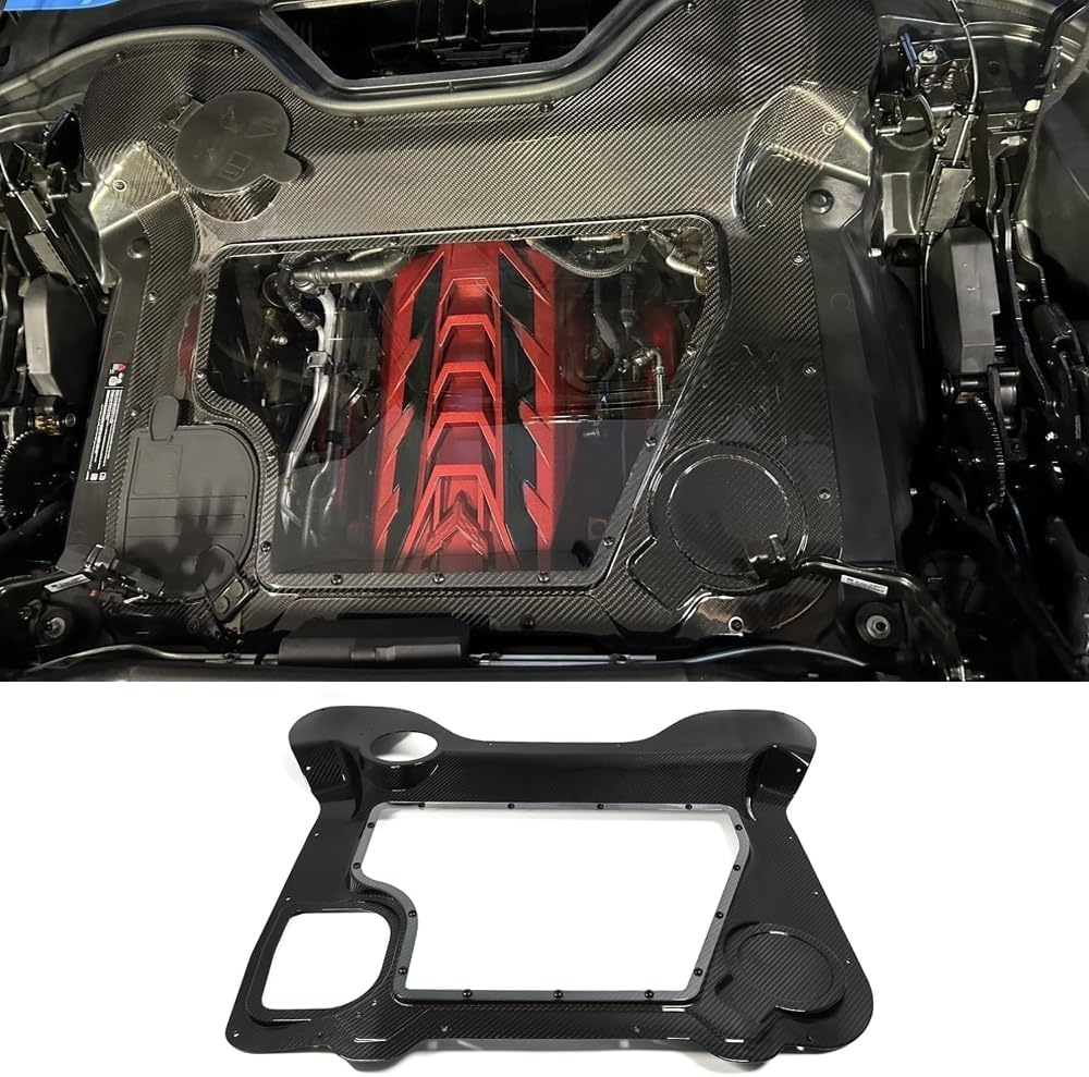 C8 Corvette HTC Convertible Clear Carbon Fiber Engine Bay Panel Cover