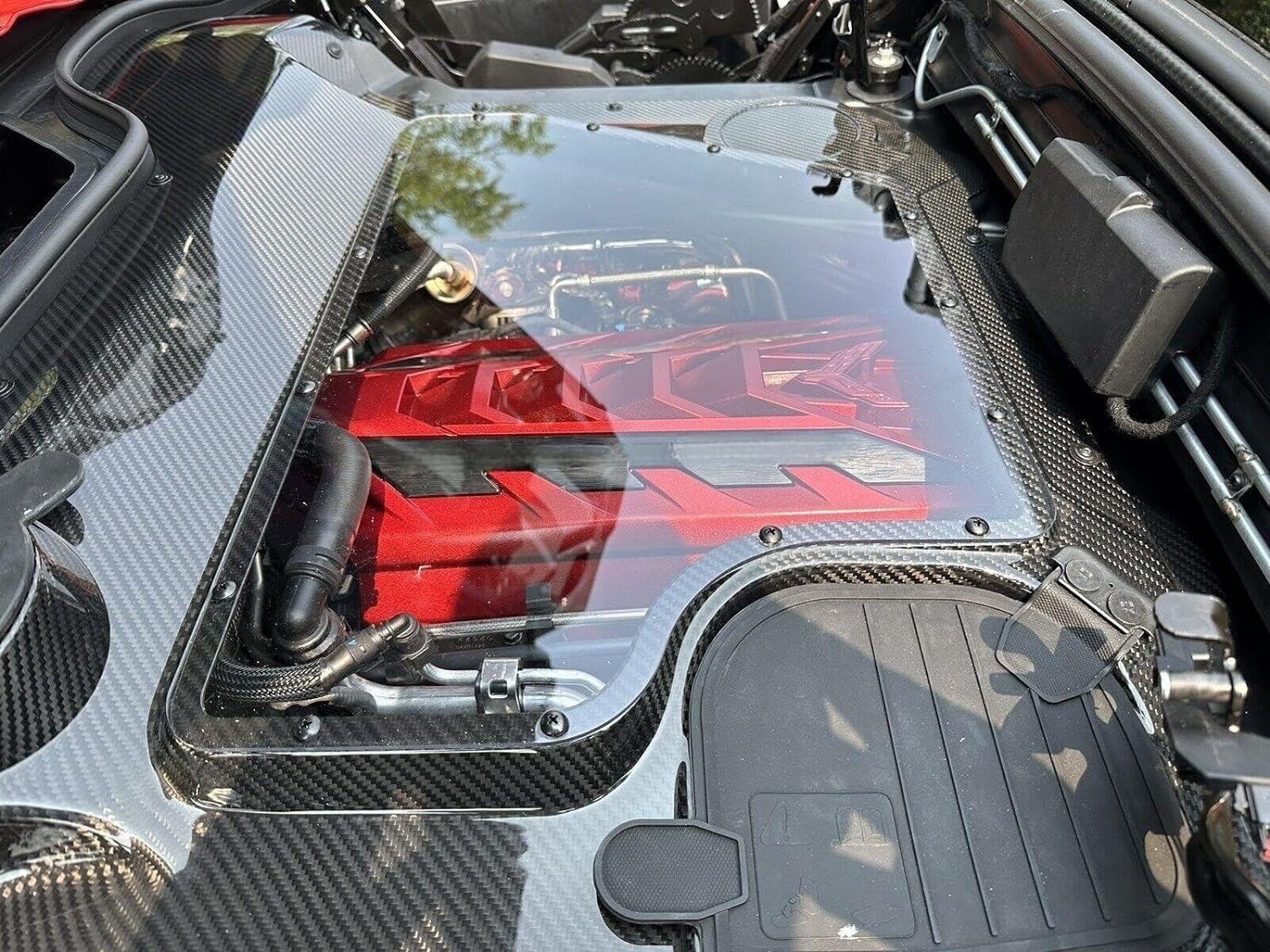 C8 Corvette HTC Convertible Clear Carbon Fiber Engine Bay Panel Cover -  Next-Gen Speed