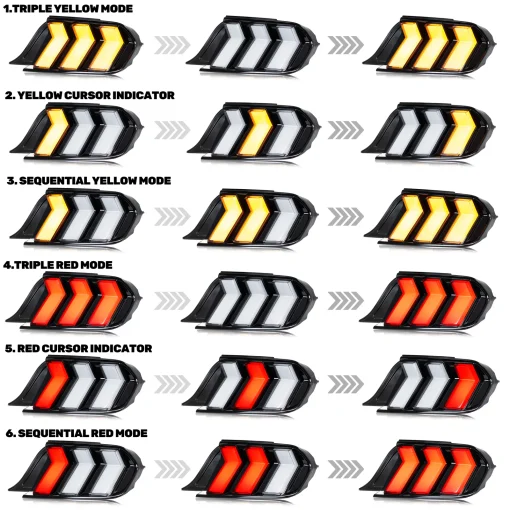 Second image of 2015 - 23 Mustang S650 Style Clear Euro LED Sequential Tail Lights