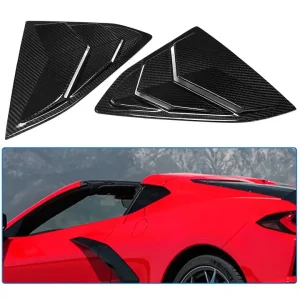 C8 Corvette Real Carbon Fiber Rear Side Quarter Window Louver Cover Trim