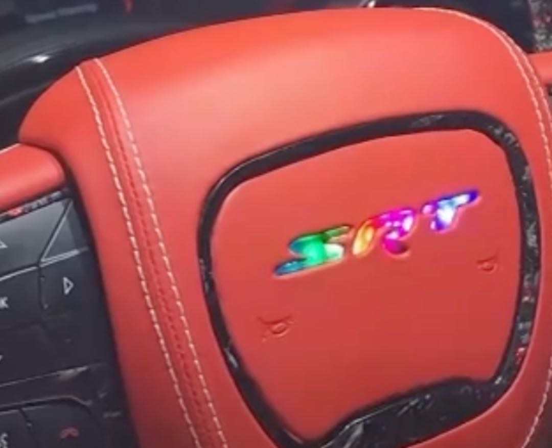 Second image of Dodge SRT RGB LED Customizable Steering Wheel Airbag Cover | 2015 - 24 Charger / Challenger / Durango