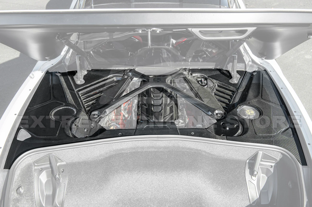 Second image of C8 Corvette Coupe Carbon Fiber Engine Cover Complete Kit