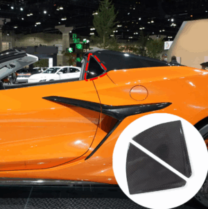 C8 Corvette Convertible Real Carbon Fiber Rear Side Quarter Window Louver Cover Trim