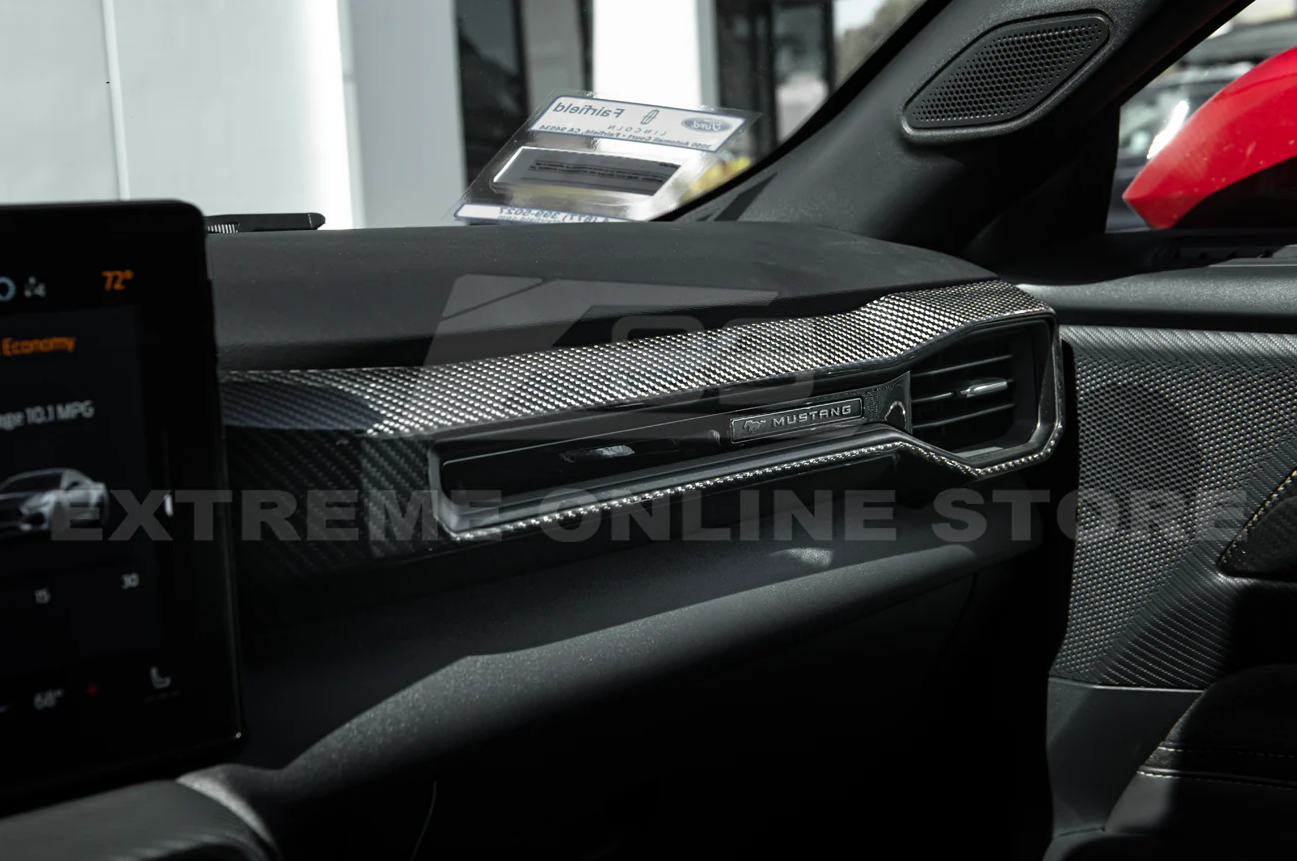 Second image of 2024+ Mustang Carbon Fiber Passenger AC Outlet Cover