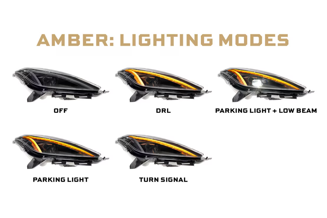 Second image of 2014 - 19 C7 Corvette C8 Style XB LED Headlights (GEN 2)