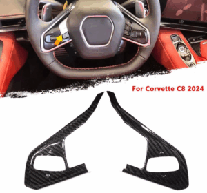 2024+ C8 Corvette Carbon Fiber Full Steering Wheel Trim Covers - Heated