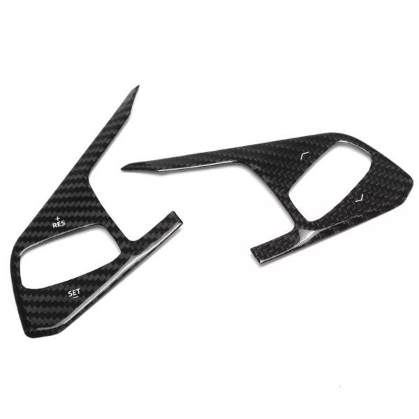 Second image of 2024+ C8 Corvette Carbon Fiber Inner Steering Wheel Trim Covers - Heated